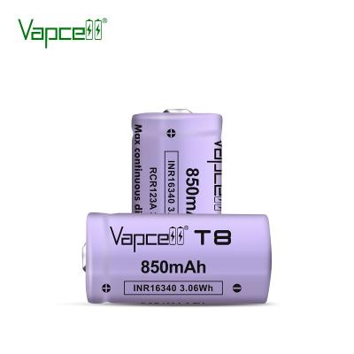Батерия Vapcell 16340 T8 850mah - 3A SCP19W