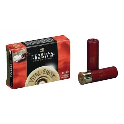 Гладкоцевни патрони Federal Vital Shok Buckshot с FLITECONTROL Wad - кал. 12, № 13/0, Концентратор