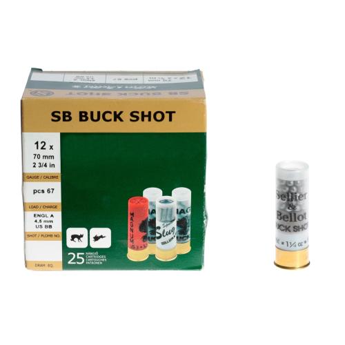 Гладкоцевни патрони Sellier -and- Bellot кал.12 13/0 Buck Shot 32 гр Гладкоцевни патрони Sellier -and- Bellot кал.12 13/0 Buck Shot 32 гр
