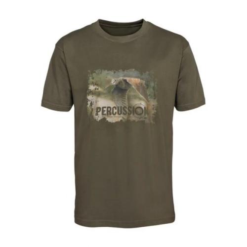 Мъжка тениска Percussion - Silkscreen-printed, в цвят Khaki/Бекас Мъжка тениска Percussion - Silkscreen-printed, в цвят Khaki/Бекас