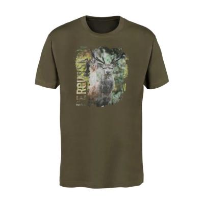 Мъжка тениска Percussion - Silkscreen-printed, в цвят Khaki/Елен