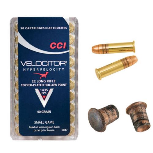 Нарезни патрони CCI, кал. 22 LR, Velocitor, HP, 40gr Нарезни патрони CCI, кал. 22 LR, Velocitor, HP, 40gr