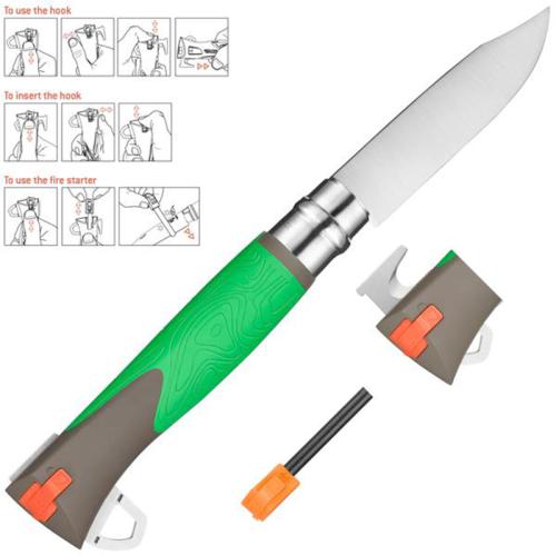 Нож Opinel EXPLORE №12 зелен, острие 10 см