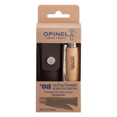 Нож Opinel №8 инокс + кожен калъф