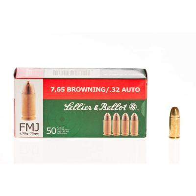 Патрони Sellier and Bellot FMJ 7,65 mm Browning/.32 ACP 4.75g/73gr