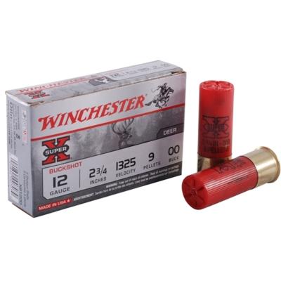 Патрони Winchester Super-X 12 Gauge - 2 3/4" - 9 Pellet - 00 Buck - 5 Rounds
