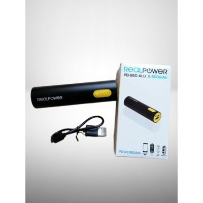 Външна батерия за зареждане REAL POWER PB-260 ALU 2.600mAh