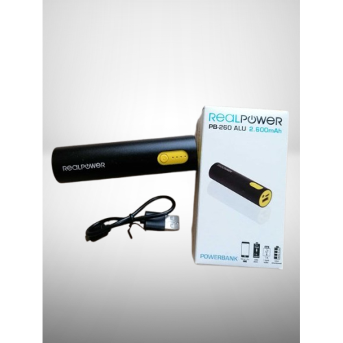 Външна батерия за зареждане REAL POWER PB-260 ALU 2.600mAh Външна батерия за зареждане REAL POWER PB-260 ALU 2.600mAh